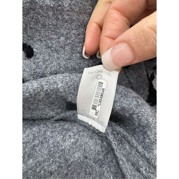 COLDWATER CREEK Ornate Gray/Black Flocked Boiled Wool 3/4 Sleeve Jacket Size XL - Picture 5 of 8